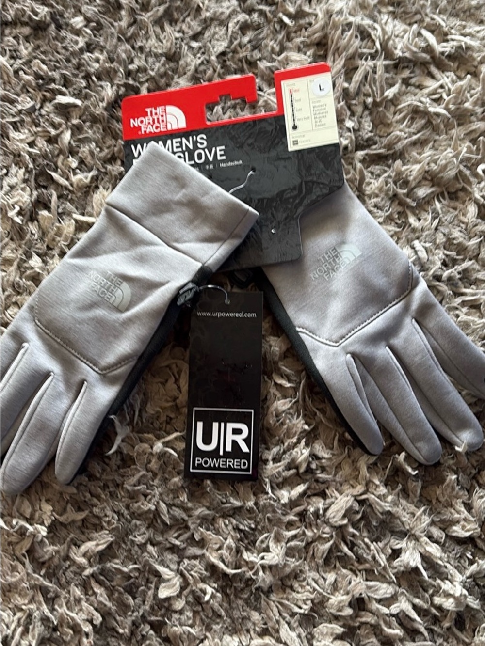 The North Face Women's Touchscreen Gloves - Light Gray and Black